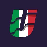 italia alfabeto bandera u vector