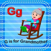 flashcard letra g es para abuela vector