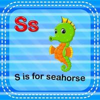 Flashcard letter S is for seahorse vector