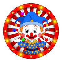 clown banner with bright bulbs
