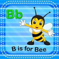 Flashcard letter B is for bee vector