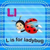 Flashcard letter L is for ladybug vector