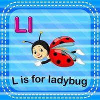 Flashcard letter L is for ladybug vector