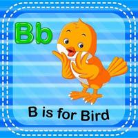 Flashcard letter B is for bird vector