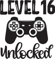 Level 16 Unlocked Vector,Birth Day Vector, Game Vector