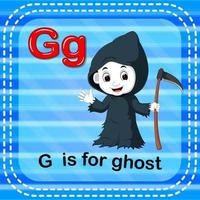 flashcard letra g es para fantasma vector