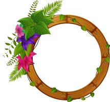 wooden frame with flower vector