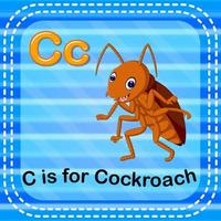 Flashcard letter C is for cockroach vector
