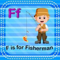 Flashcard letter F is for fisherman vector