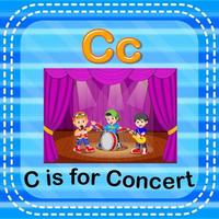 Flashcard letter C is for concert vector