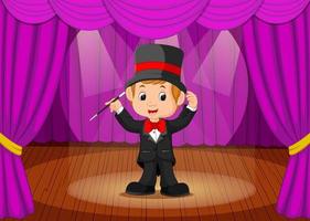 magician performing on a stage vector