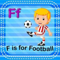 flashcard letra f es para fútbol vector