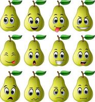 pear with different emoticons vector