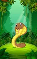 Snake in the clear and green forest vector