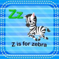 Flashcard letter Z is for zebra vector