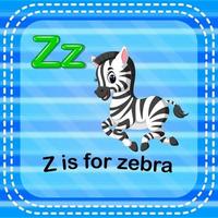 Flashcard letter Z is for zebra vector