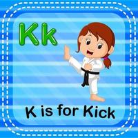 Flashcard letter K is for kick vector
