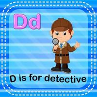 flashcard letra d es para detective vector