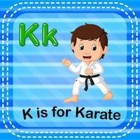 Flashcard letter K is for karate vector