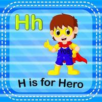 Flashcard letter H is for hero vector