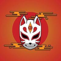 máscara kitsune japonesa, ilustración vectorial eps.10 vector