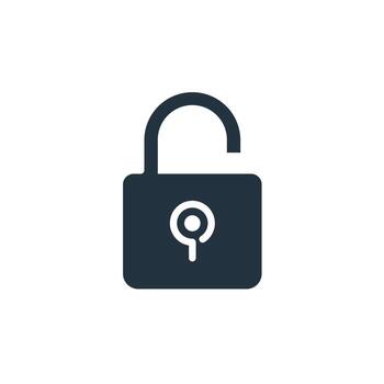 Open padlock icon in trendy flat style isolated on white background. padlock, security and access symbol for web and mobile apps. vector