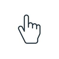 icono de mano aislado en un fondo blanco. símbolo de mano señaladora para aplicaciones web y móviles. vector