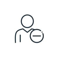 Reduce user icon isolated on a white background. user symbol with a minus sign for web and mobile applications. vector