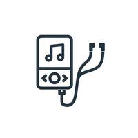 icono de la música en un moderno estilo plano aislado en un fondo blanco. símbolo de reproductor de mp3 para aplicaciones web y móviles. vector