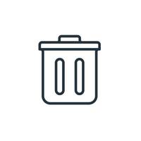 The garbage icon is isolated on a white background. Delete symbols, trash cans, clean for web and cellular applications. vector