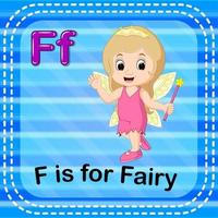 Flashcard letter F is for fairy vector