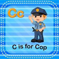 Flashcard letter C is for cop vector