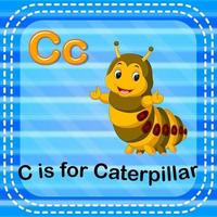 Flashcard letter C is for caterpillar vector