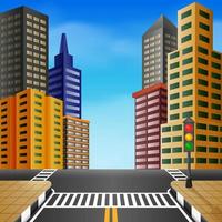 a nice view of a city with tall building vector