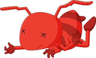 cute red ant sadness vector