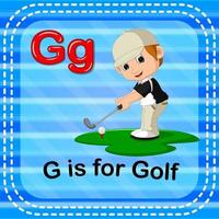 Flashcard letter G is for golf vector