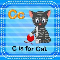 Flashcard letter C is for cat vector