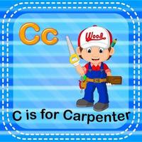 Flashcard letter C is for carpenter vector