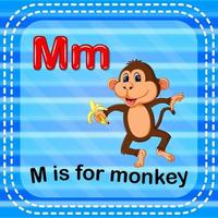 Flashcard letter M is for monkey vector