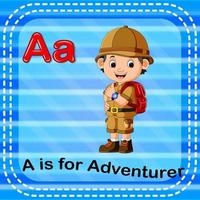 Flashcard letter A is for adventurer vector