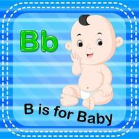 Flashcard letter B is for baby vector