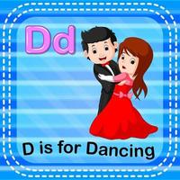 flashcard letra d es para bailar vector