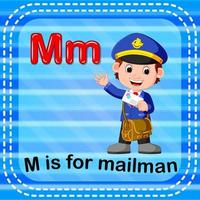 Flashcard letter M is for mailman vector