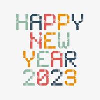 2023 año nuevo diverso signo inusual para la decoración de eventos 2023, lindo gráfico, concepto de emblema creativo para pancarta, folleto, volante, calendario, tarjeta de felicitación, invitación a eventos. logotipo vectorial aislado. vector