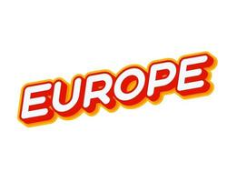 europa, diseño de texto. caligrafía vectorial. cartel de tipografía. utilizable como fondo. vector