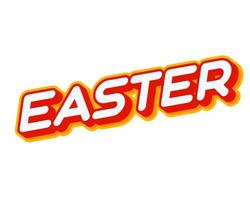 Easter. Cool celebration. Phrase lettering isolated on white colourful text effect design vector. Text or inscriptions in English. The modern and creative design has red, orange, yellow colors. vector