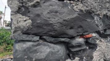 Close up of stones in rock wall video