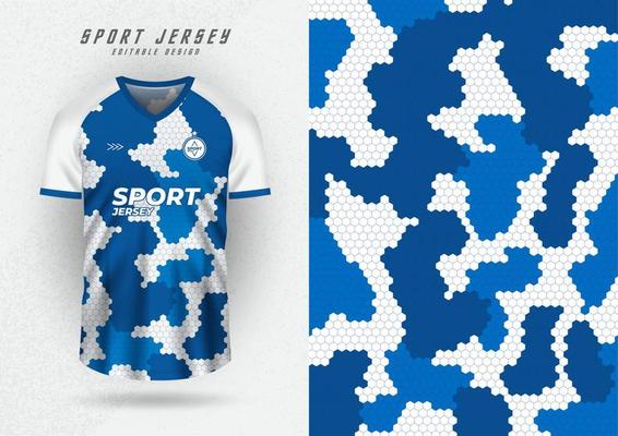 Background mock up for sports jerseys, jerseys, running shirts, hexagon camouflage pattern for sublimation.