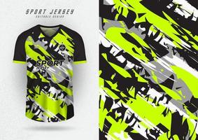 Background mock up for sports jersey, jersey, running shirt, lime grunge pattern for sublimation. vector