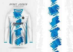 Background mockup for sports jersey, shirt, running shirt, blue central stripe. vector